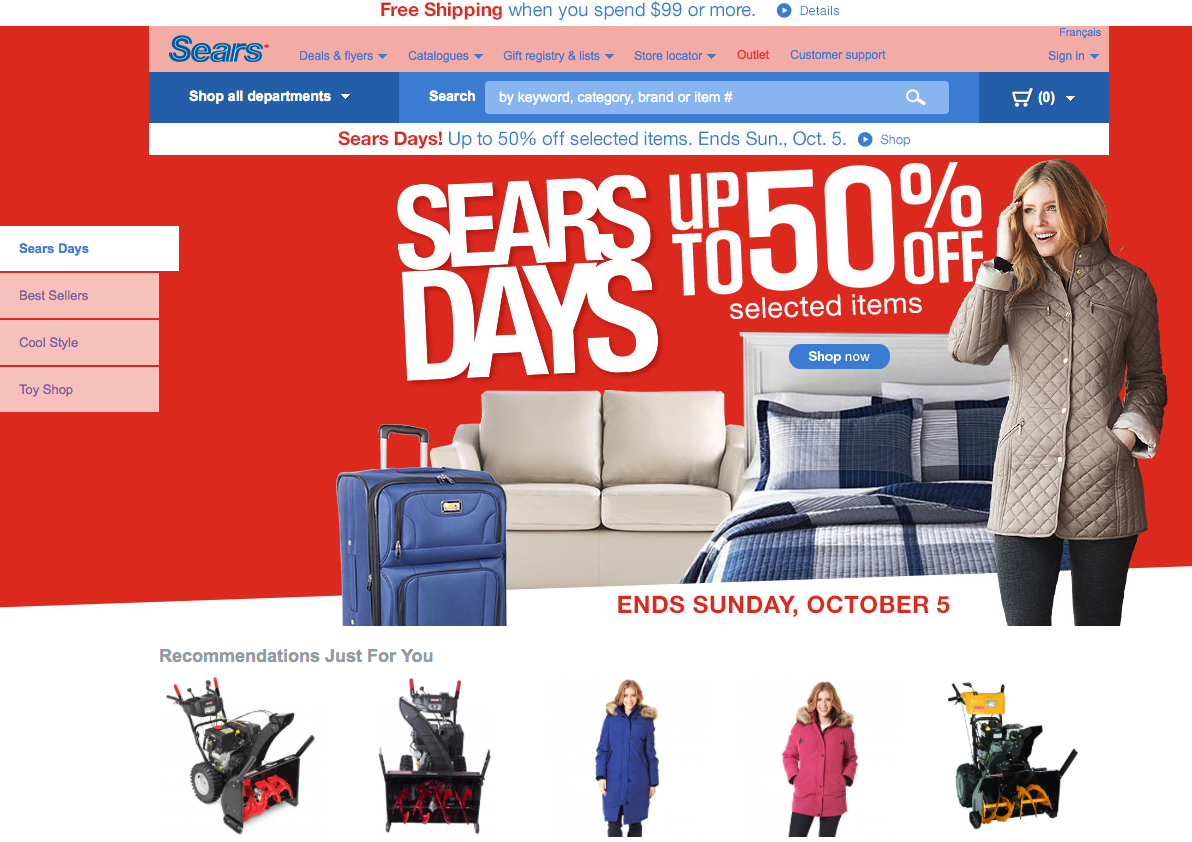 sears online shopping canada